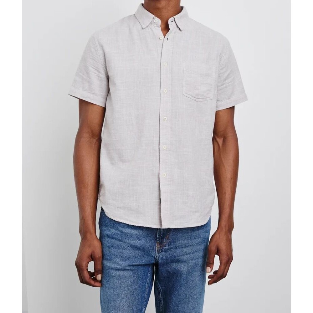 RAILS Button Shirt Mens XXL Tan Short Sleeve Pocket FAIRFAX TAHINI ETCH $138